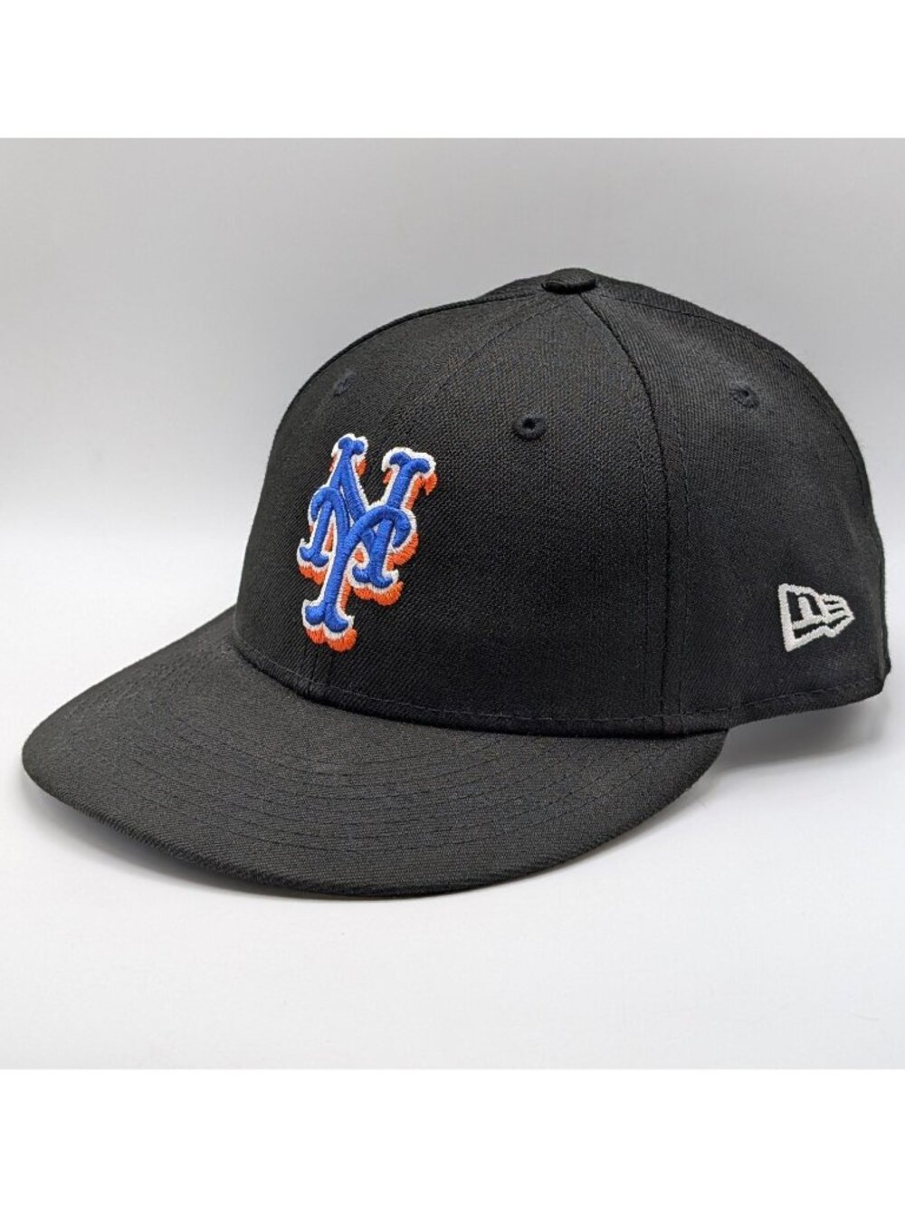 New York Mets Black New Era Hat Fitted Size 7 1/2 MLB Baseball On Field NY Cap